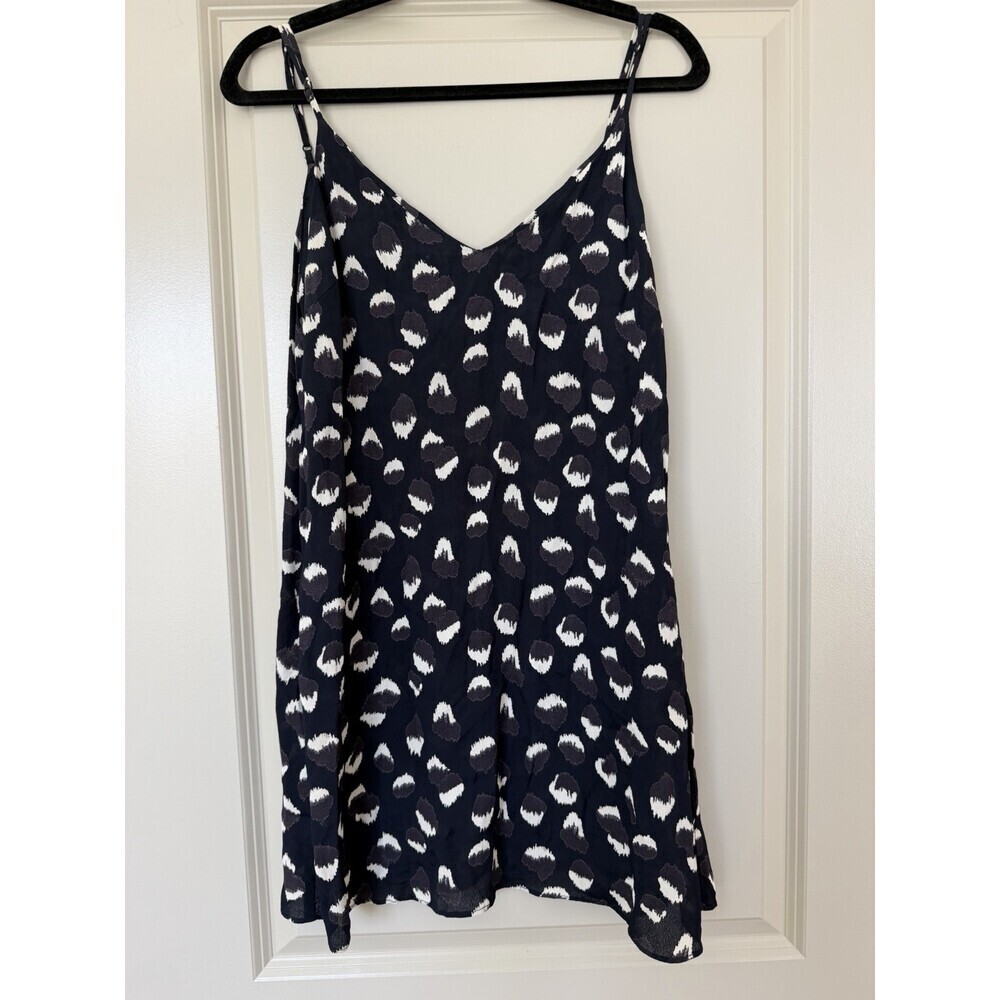 Reformation Eli 90s Mini Slip Dress Navy Wild Child Animal Print Size Medium - Picture 2 of 7
